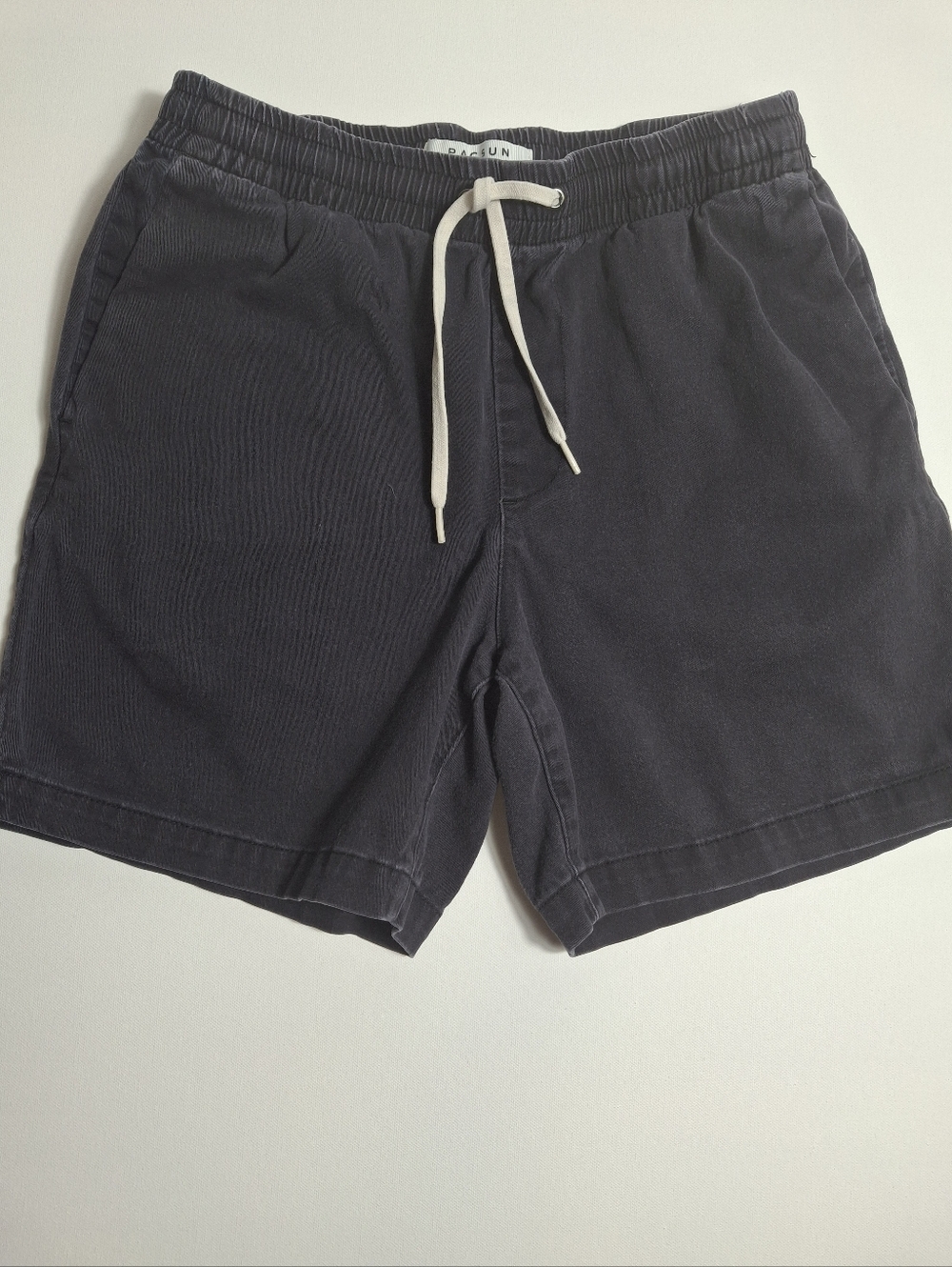 Pacsun Volley Men Short S Black  Drawstring Elastic Waist  Side Pockets Casual